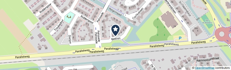 Kaartweergave Bastion 2 in Leerdam