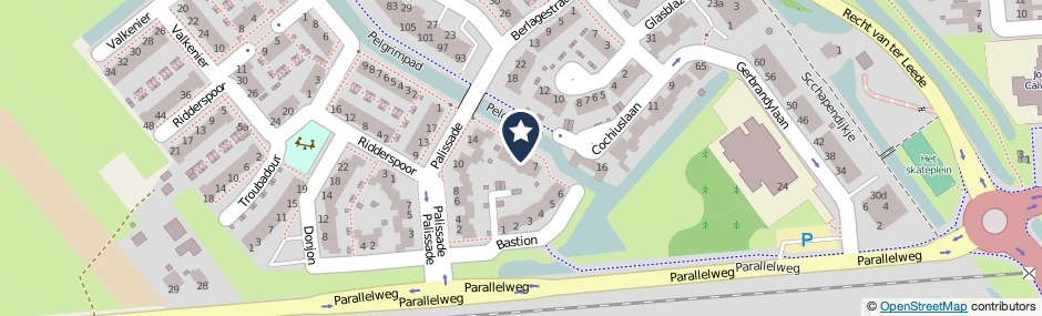 Kaartweergave Bastion 8 in Leerdam