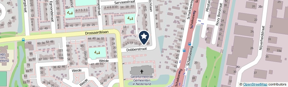 Kaartweergave Dobbenstraat 21 in Leerdam
