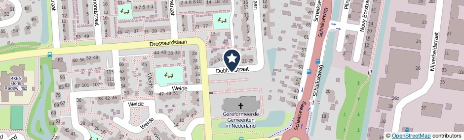 Kaartweergave Dobbenstraat in Leerdam