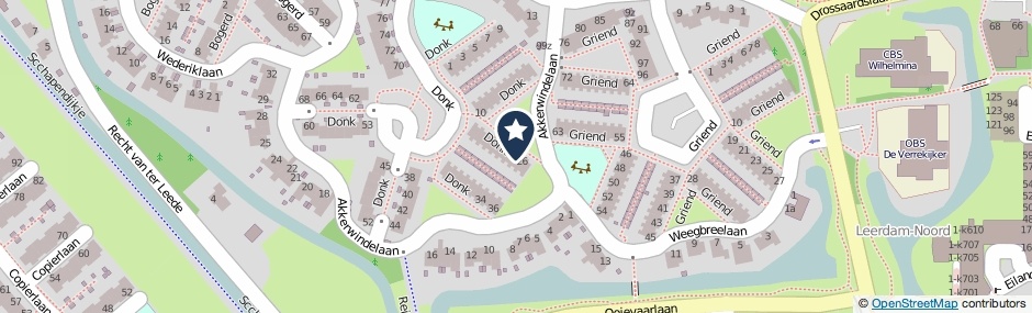 Kaartweergave Donk 25 in Leerdam