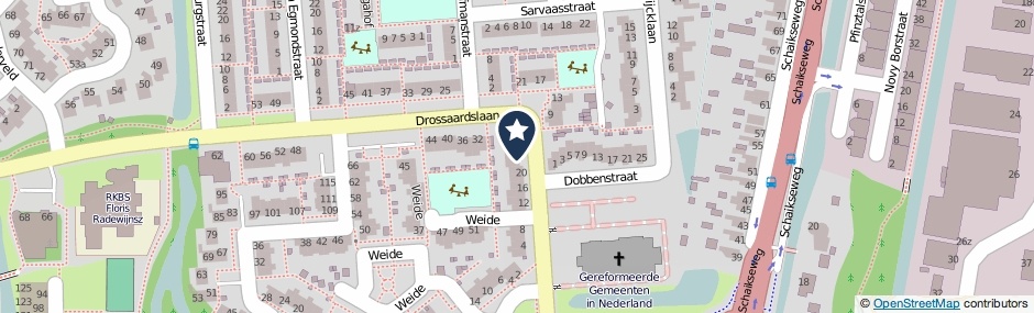 Kaartweergave Drossaardslaan 24 in Leerdam