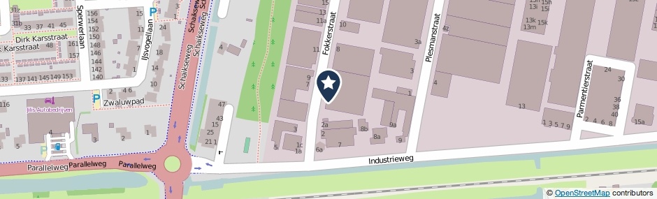 Kaartweergave Fokkerstraat 6 in Leerdam