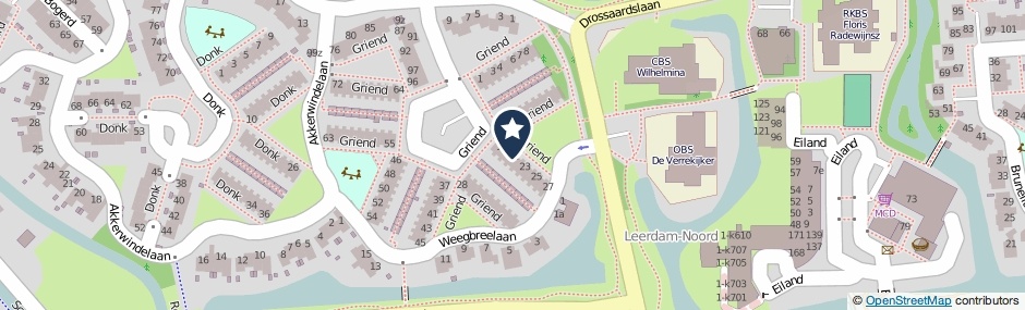 Kaartweergave Griend 21 in Leerdam