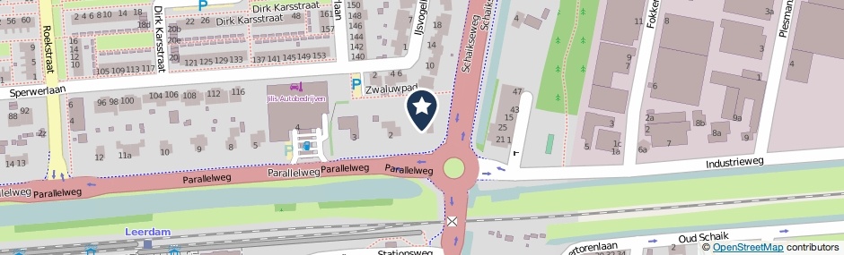 Kaartweergave Parallelweg 1 in Leerdam