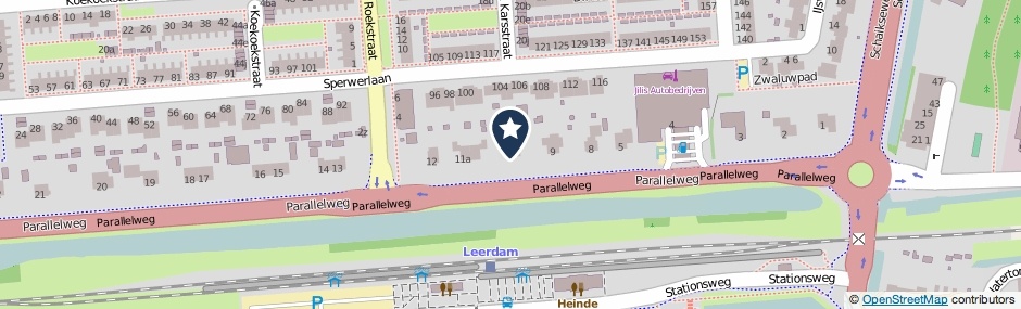 Kaartweergave Parallelweg 10 in Leerdam