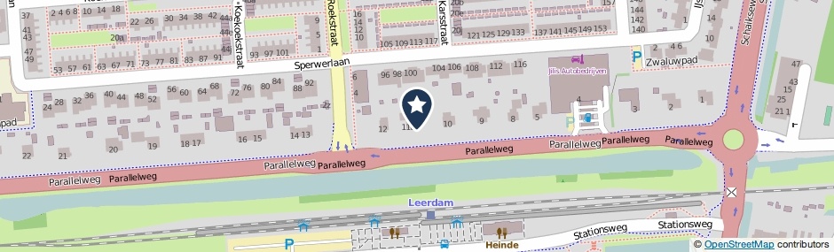 Kaartweergave Parallelweg 11 in Leerdam