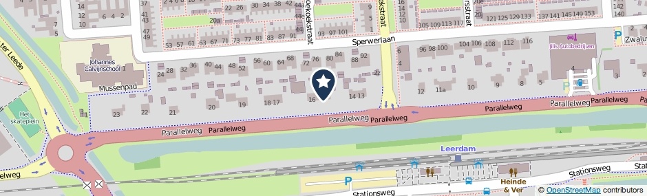 Kaartweergave Parallelweg 15 in Leerdam