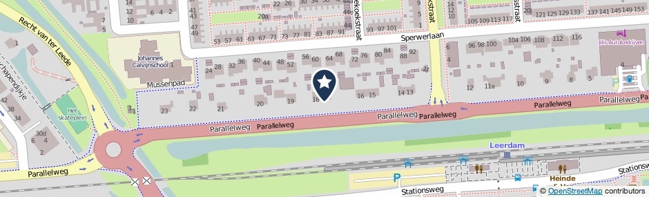 Kaartweergave Parallelweg 17 in Leerdam