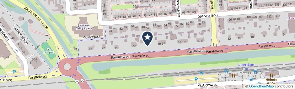 Kaartweergave Parallelweg 19 in Leerdam