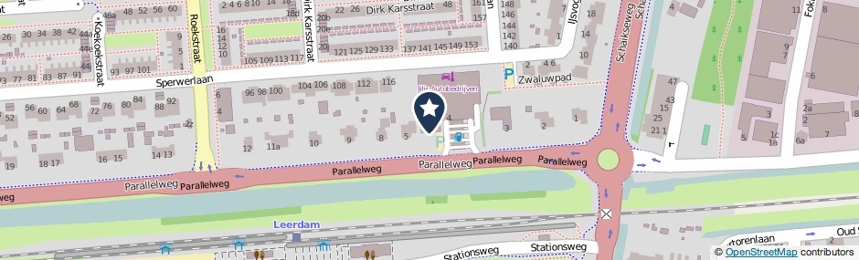 Kaartweergave Parallelweg 4-A in Leerdam