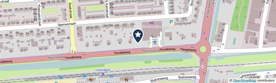 Kaartweergave Parallelweg 5 in Leerdam