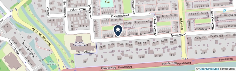 Kaartweergave Sperwerlaan 65 in Leerdam