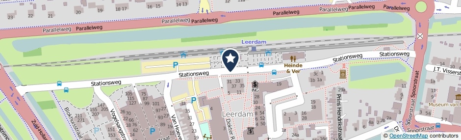 Kaartweergave Stationsweg in Leerdam