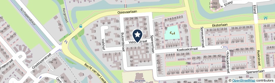 Kaartweergave Velduilstraat in Leerdam