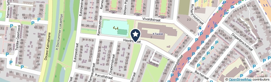 Kaartweergave Haydnstraat in Leeuwarden