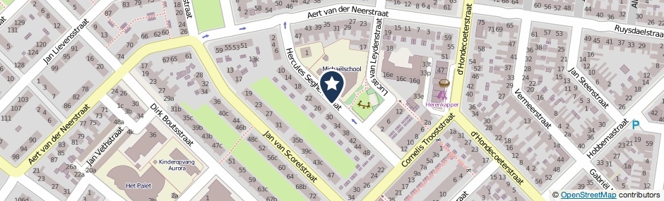 Kaartweergave Hercules Seghersstraat in Leeuwarden