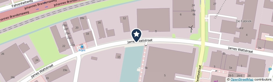 Kaartweergave James Wattstraat in Leeuwarden