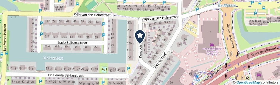 Kaartweergave Konvooistraat in Leeuwarden