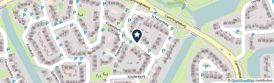 Kaartweergave Koudenburg in Leeuwarden