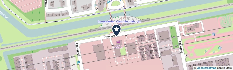 Kaartweergave Orionweg in Leeuwarden
