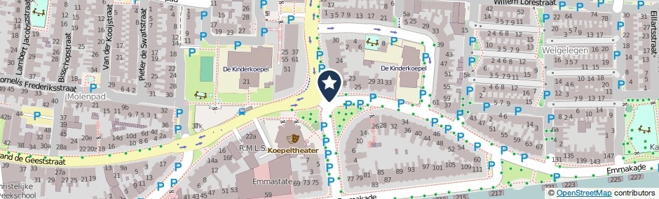 Kaartweergave Vredeman De Vriesstraat in Leeuwarden