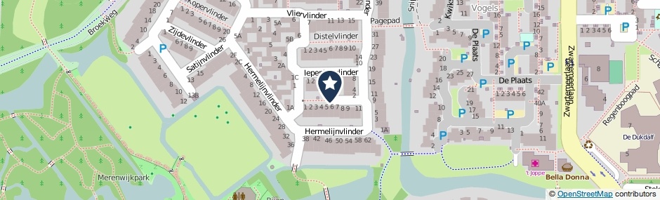 Kaartweergave Argusvlinder in Leiden