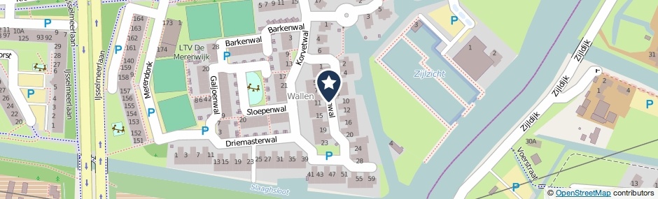 Kaartweergave Brikkenwal in Leiden