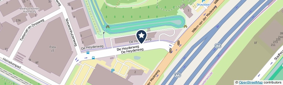 Kaartweergave De Heyderweg in Leiden