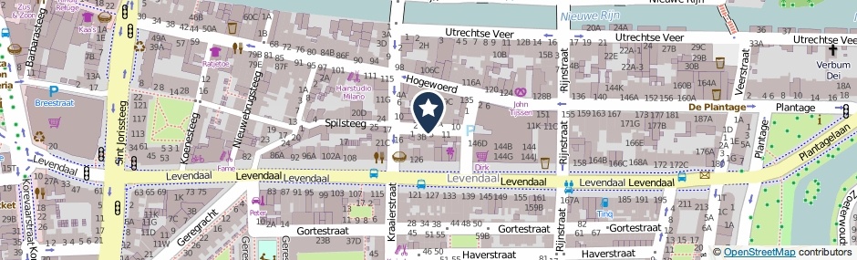 Kaartweergave Dwars Bolwerkstraat in Leiden