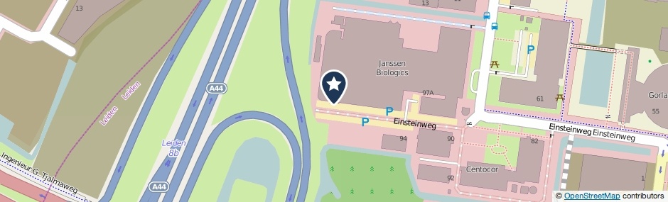 Kaartweergave Einsteinweg 101 in Leiden