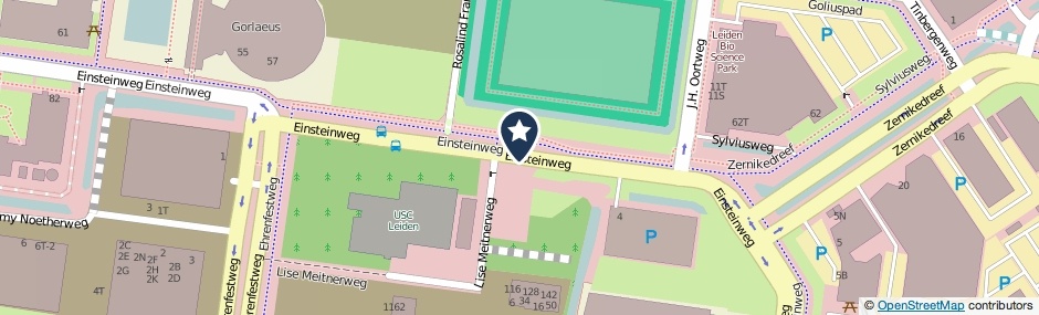Kaartweergave Einsteinweg in Leiden