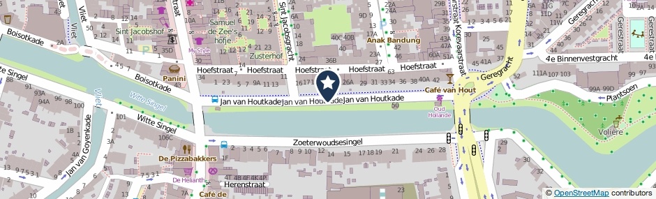 Kaartweergave Jan Van Houtkade in Leiden