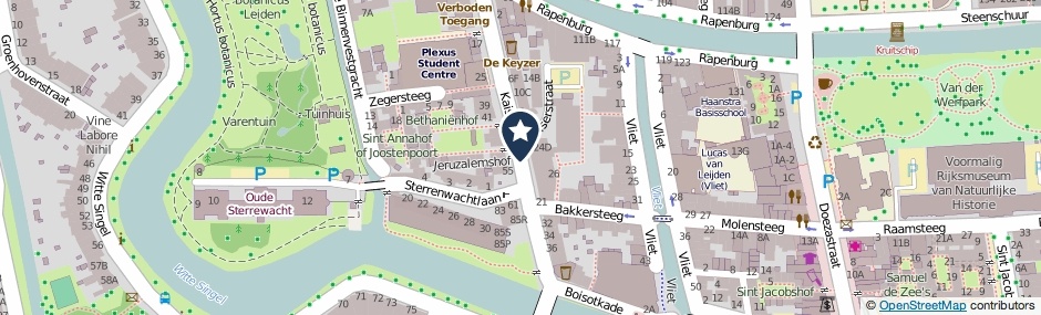 Kaartweergave Kaiserstraat in Leiden