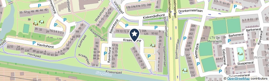 Kaartweergave Kraaienhorst in Leiden