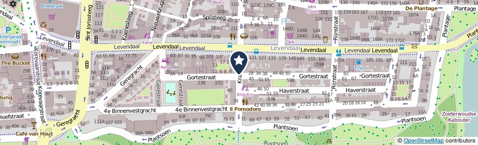 Kaartweergave Kraaierstraat in Leiden