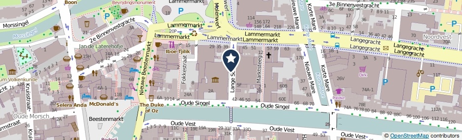 Kaartweergave Lange Scheistraat in Leiden