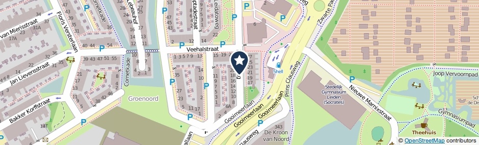 Kaartweergave Leidatoweg in Leiden