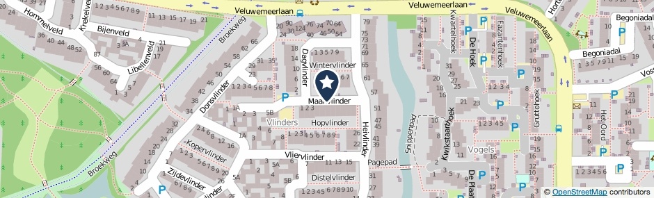 Kaartweergave Maanvlinder in Leiden
