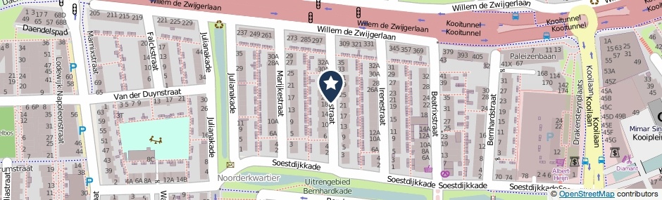 Kaartweergave Margrietstraat in Leiden