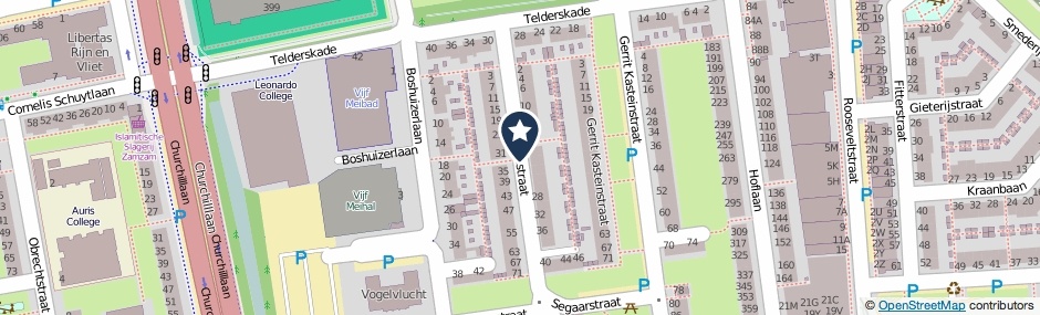 Kaartweergave Muldersstraat in Leiden