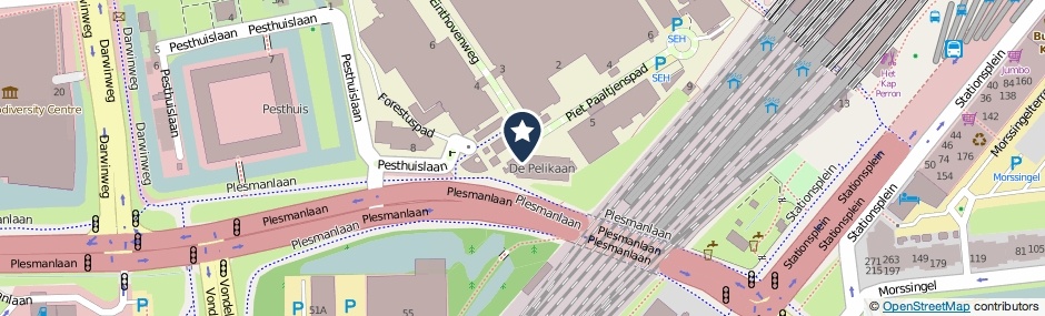 Kaartweergave Plesmanlaan 1-G in Leiden