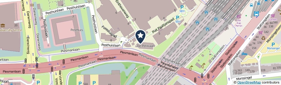 Kaartweergave Plesmanlaan 1-H in Leiden