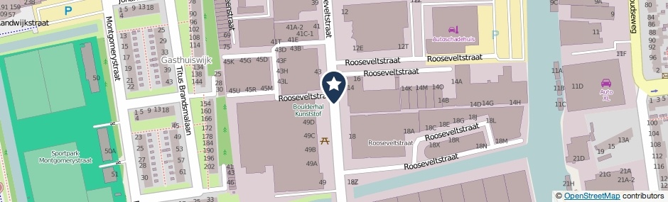 Kaartweergave Rooseveltstraat in Leiden