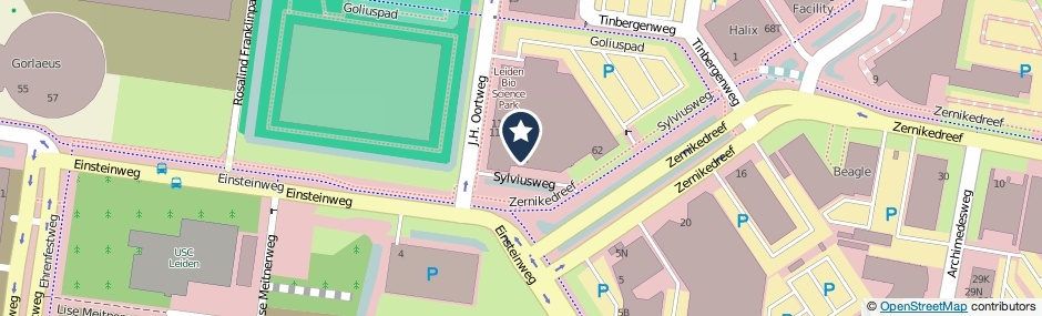 Kaartweergave Sylviusweg 62-T in Leiden