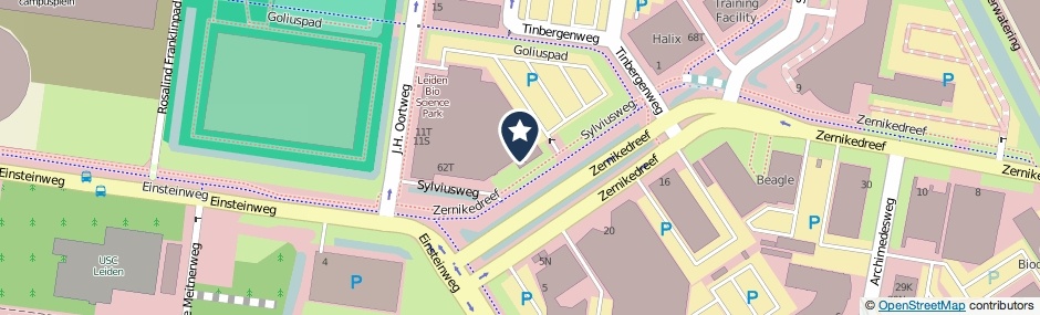 Kaartweergave Sylviusweg 62 in Leiden