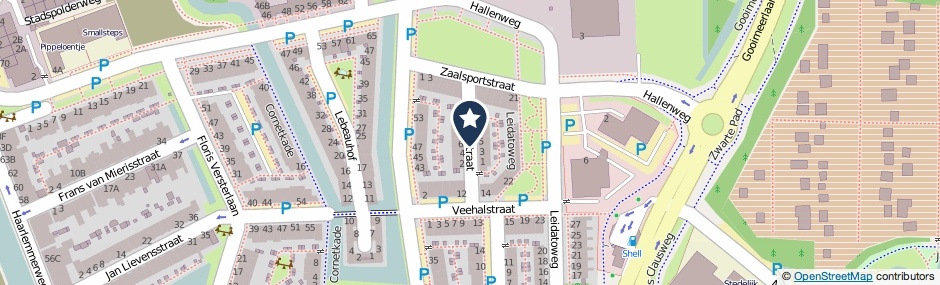 Kaartweergave Taptadestraat in Leiden