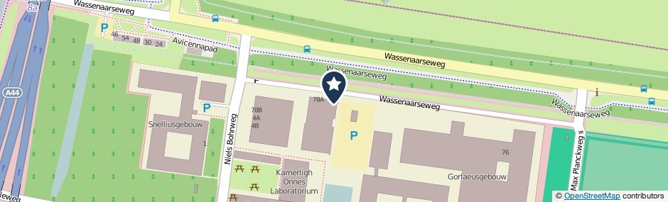 Kaartweergave Wassenaarseweg 78-V in Leiden