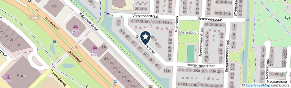Kaartweergave Gaastmeerstraat in Lelystad