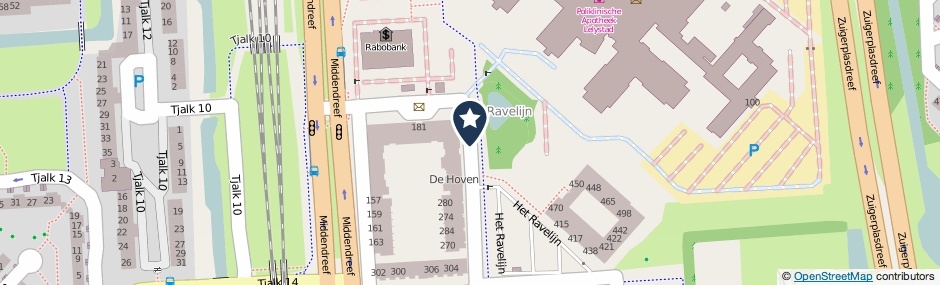 Kaartweergave Het Ravelijn in Lelystad